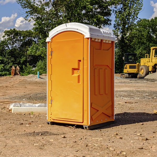 how often are the portable restrooms cleaned and serviced during a rental period in English IN